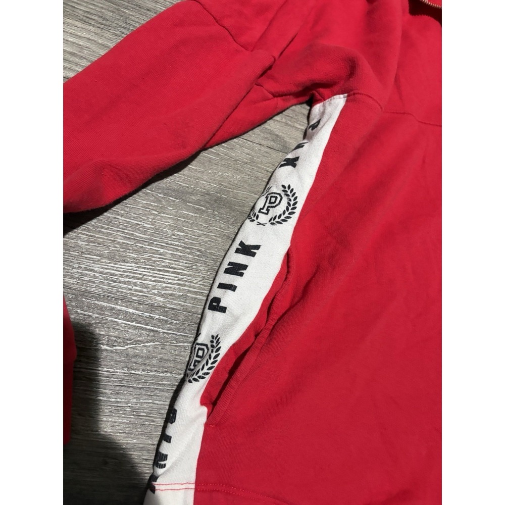 PINK Victoria's Secret XS Colorblock Fleece 1/4 Zip Sweatshirt Pockets - Picture 6 of 8